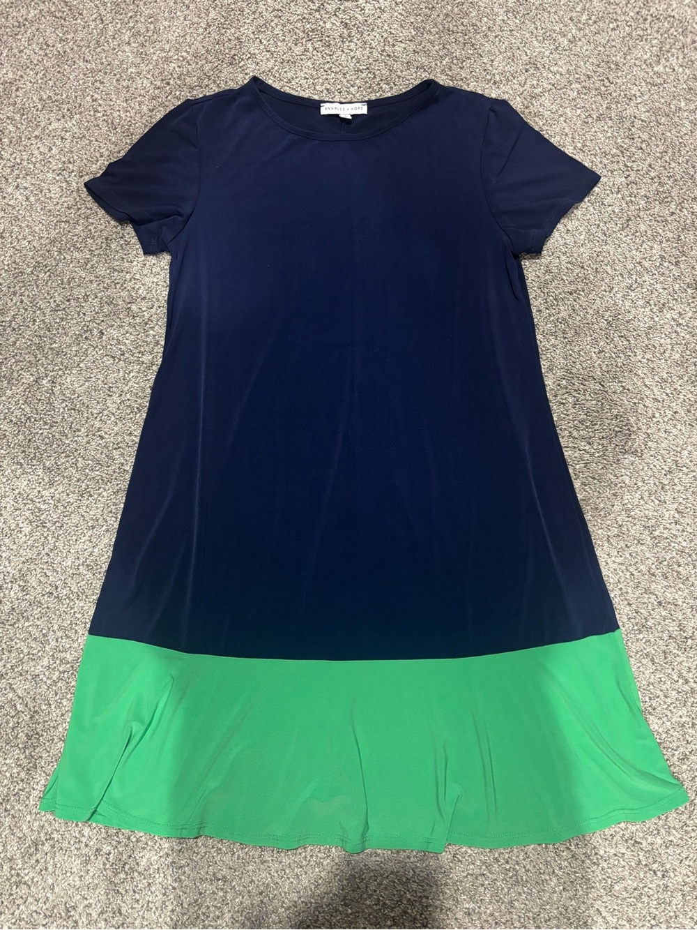 Annalee and Hope Navy and Green Colorblock Dress